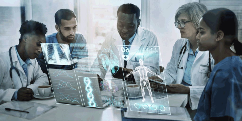 medical professionals at a table