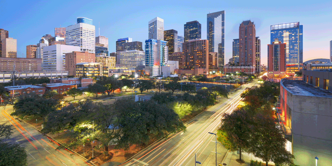 aerial view of Houston 